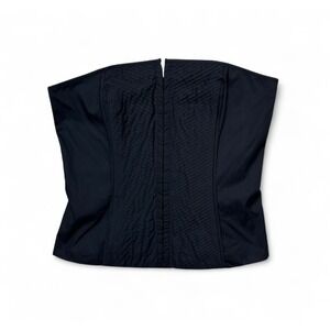 WHBM Black Corset Tube Top Pintuck Pleated Goth Emo Whimsygoth Wired 10‎